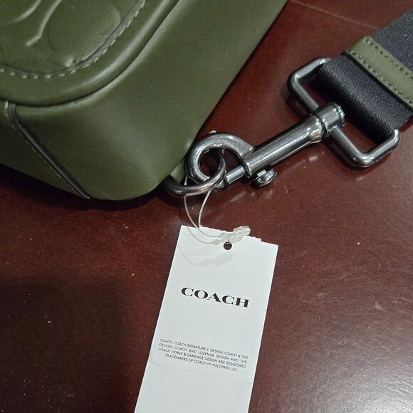 Coach Sullivan Pack In Signature Leather (Gunmetal/Dark Shamrock) - Picture 5 of 12